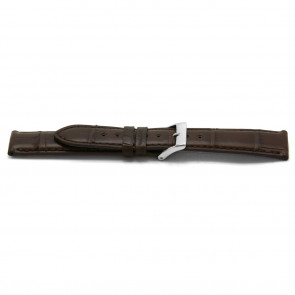 Watch strap Universal H334 Crocodile skin Brown 22mm